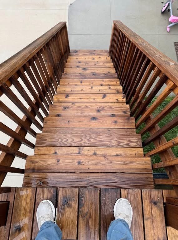The same deck steps with a renewed finish